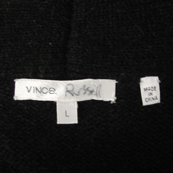VINCE BLACK ALPACA WOOL CASHMERE BLEND CARDIGAN L - Picture 8 of 8